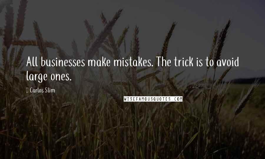 Carlos Slim Quotes: All businesses make mistakes. The trick is to avoid large ones.
