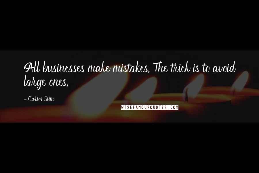 Carlos Slim Quotes: All businesses make mistakes. The trick is to avoid large ones.