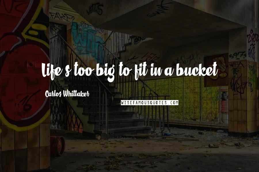 Carlos Whittaker Quotes: Life's too big to fit in a bucket