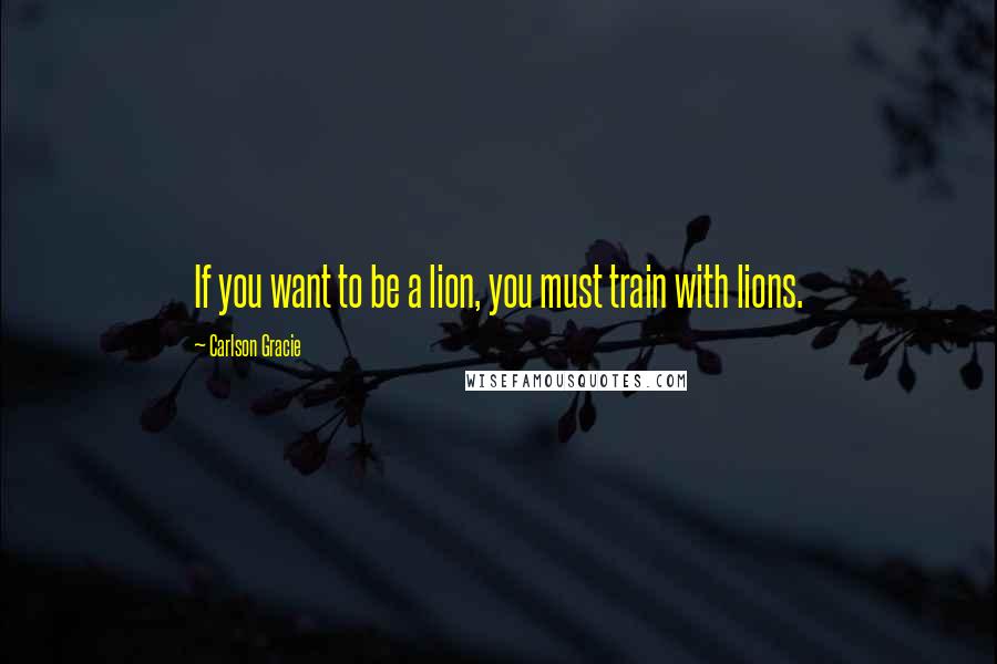 Carlson Gracie Quotes: If you want to be a lion, you must train with lions.