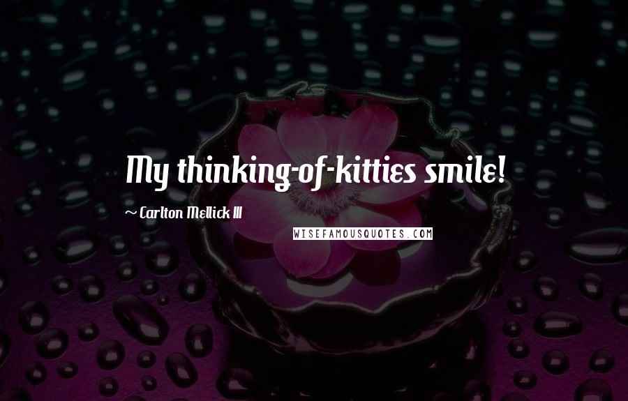 Carlton Mellick III Quotes: My thinking-of-kitties smile!