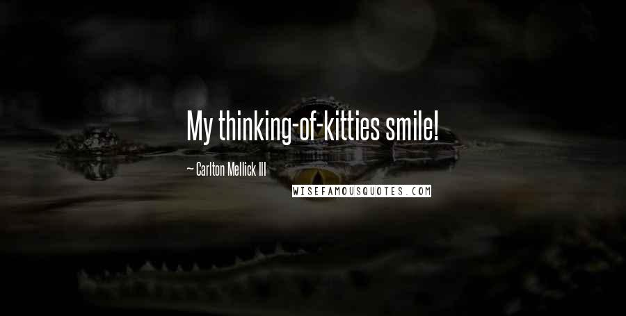 Carlton Mellick III Quotes: My thinking-of-kitties smile!