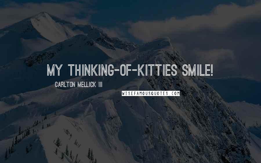 Carlton Mellick III Quotes: My thinking-of-kitties smile!