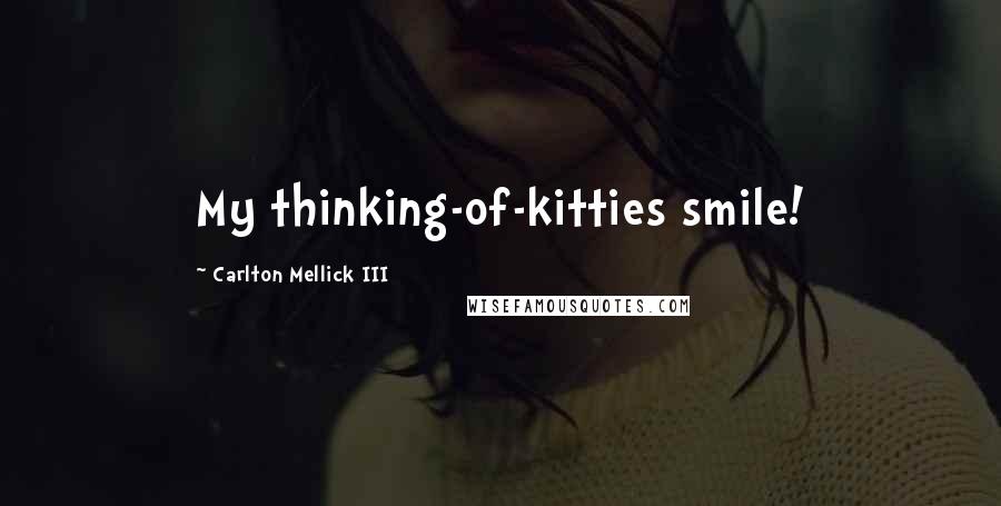 Carlton Mellick III Quotes: My thinking-of-kitties smile!