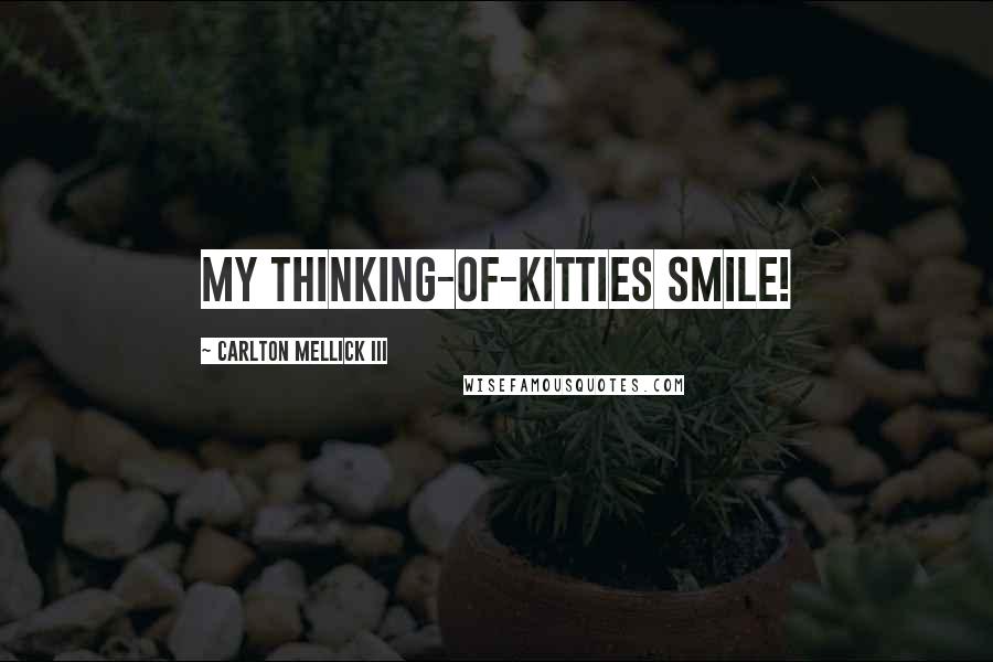 Carlton Mellick III Quotes: My thinking-of-kitties smile!