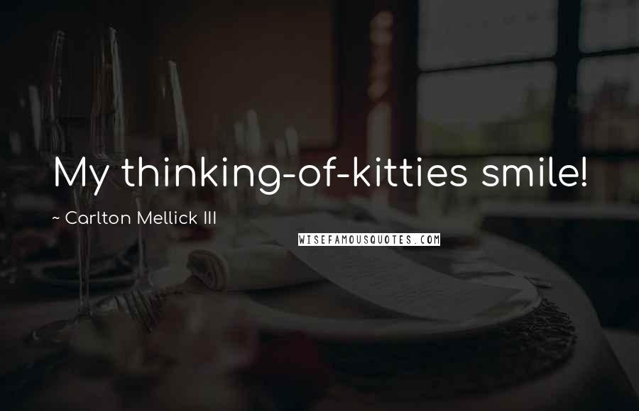 Carlton Mellick III Quotes: My thinking-of-kitties smile!