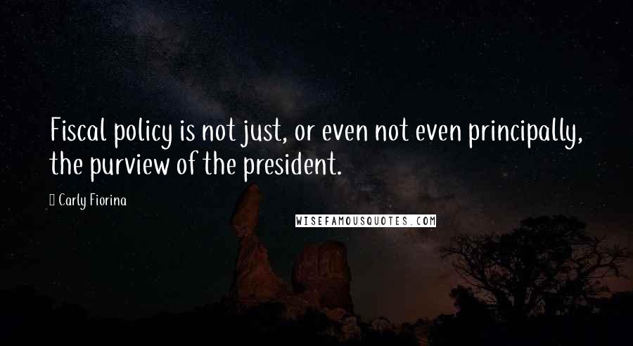 Carly Fiorina Quotes: Fiscal policy is not just, or even not even principally, the purview of the president.