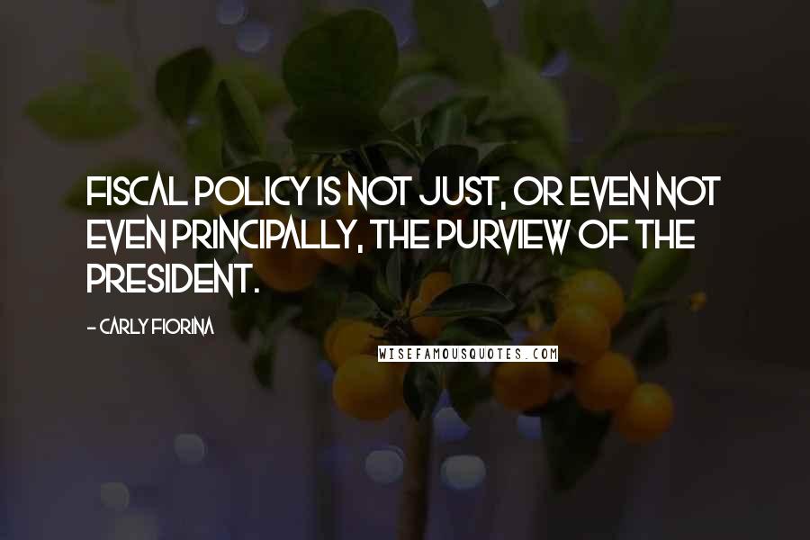 Carly Fiorina Quotes: Fiscal policy is not just, or even not even principally, the purview of the president.