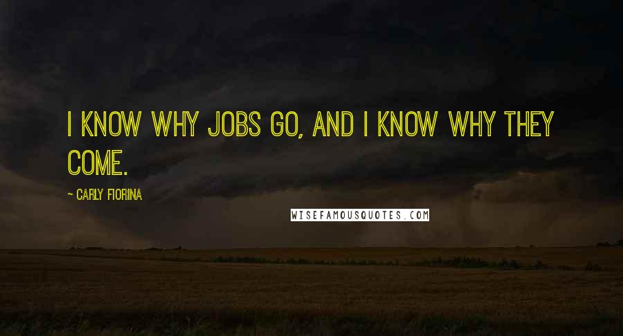 Carly Fiorina Quotes: I know why jobs go, and I know why they come.