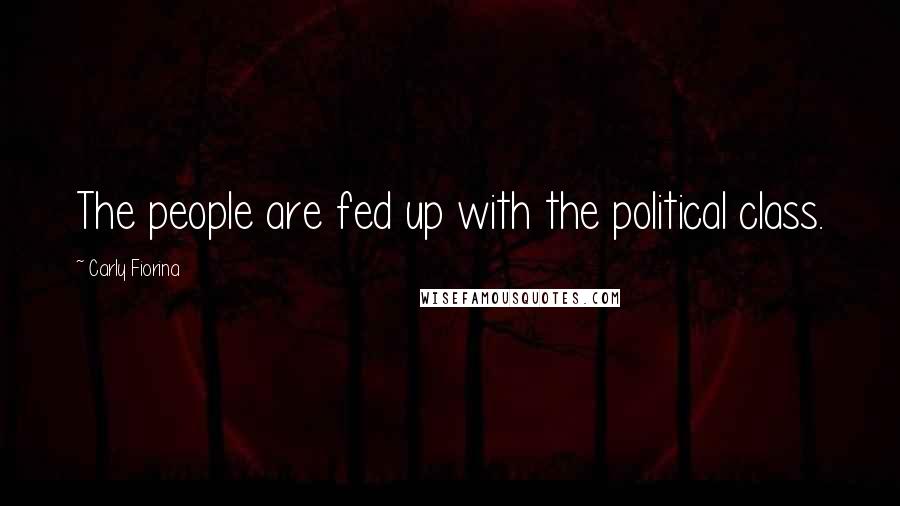 Carly Fiorina Quotes: The people are fed up with the political class.