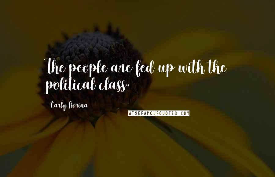 Carly Fiorina Quotes: The people are fed up with the political class.