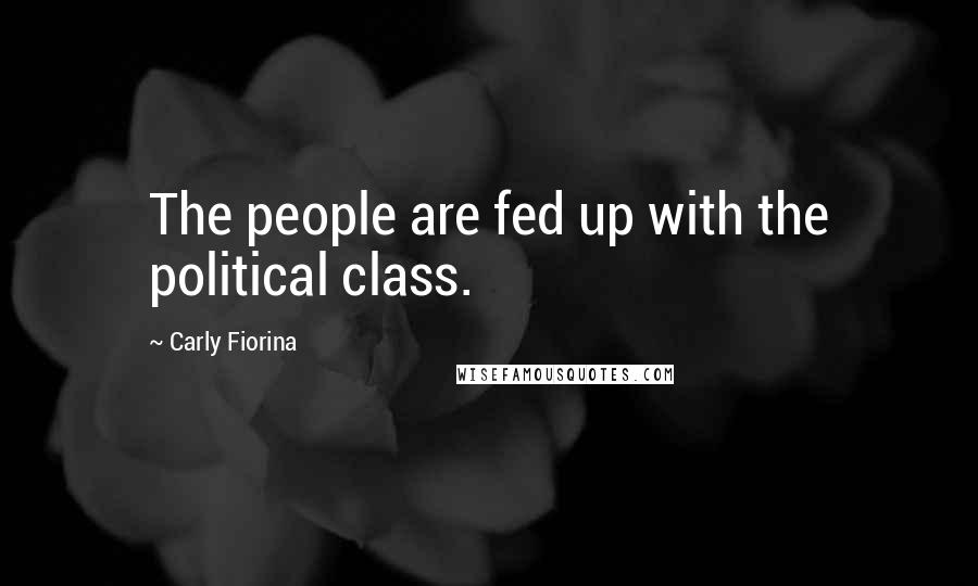 Carly Fiorina Quotes: The people are fed up with the political class.