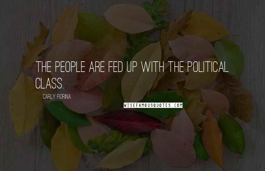 Carly Fiorina Quotes: The people are fed up with the political class.