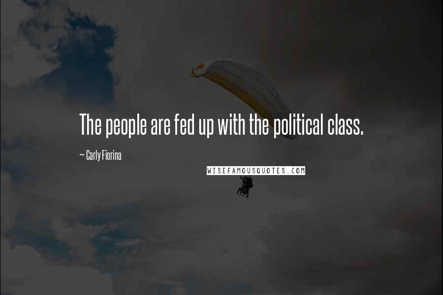Carly Fiorina Quotes: The people are fed up with the political class.