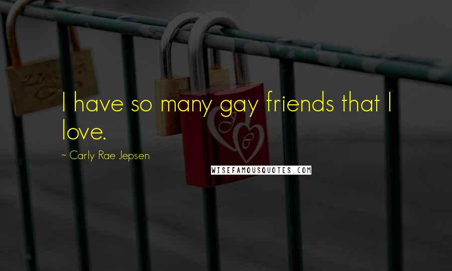 Carly Rae Jepsen Quotes: I have so many gay friends that I love.