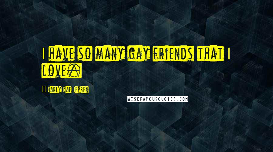 Carly Rae Jepsen Quotes: I have so many gay friends that I love.