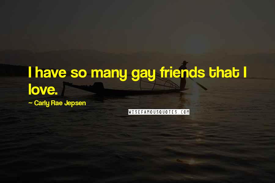 Carly Rae Jepsen Quotes: I have so many gay friends that I love.