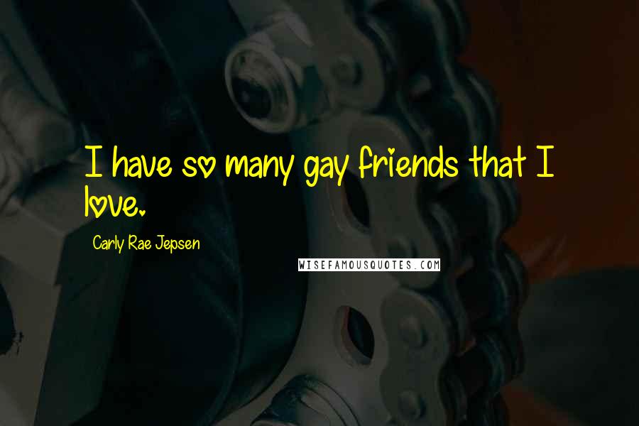 Carly Rae Jepsen Quotes: I have so many gay friends that I love.