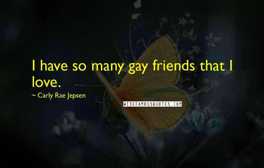 Carly Rae Jepsen Quotes: I have so many gay friends that I love.