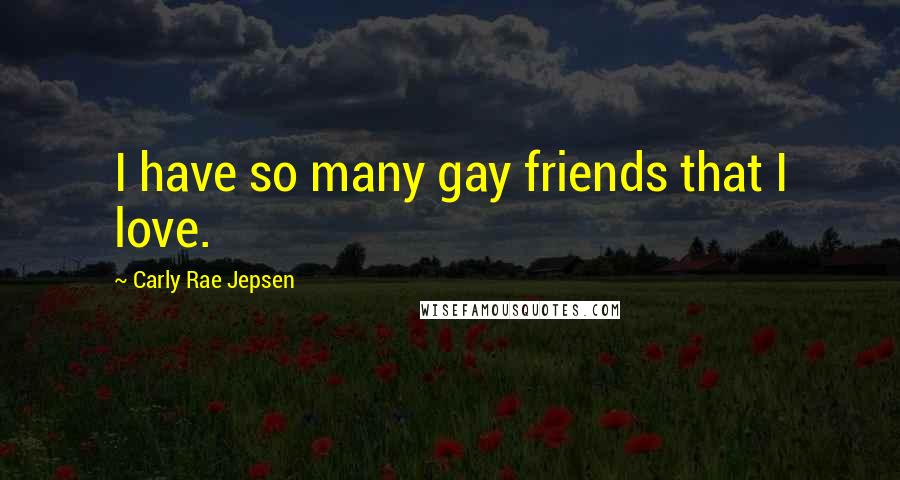 Carly Rae Jepsen Quotes: I have so many gay friends that I love.
