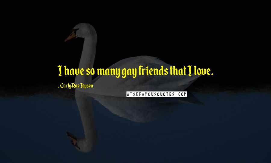 Carly Rae Jepsen Quotes: I have so many gay friends that I love.