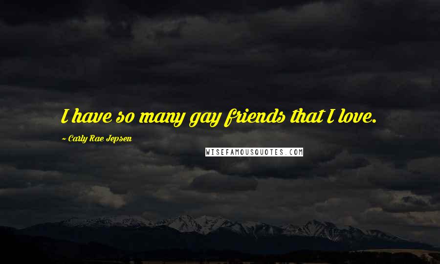 Carly Rae Jepsen Quotes: I have so many gay friends that I love.