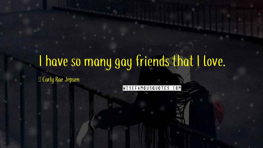 Carly Rae Jepsen Quotes: I have so many gay friends that I love.