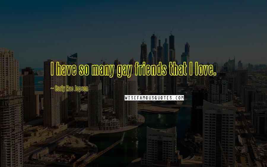 Carly Rae Jepsen Quotes: I have so many gay friends that I love.