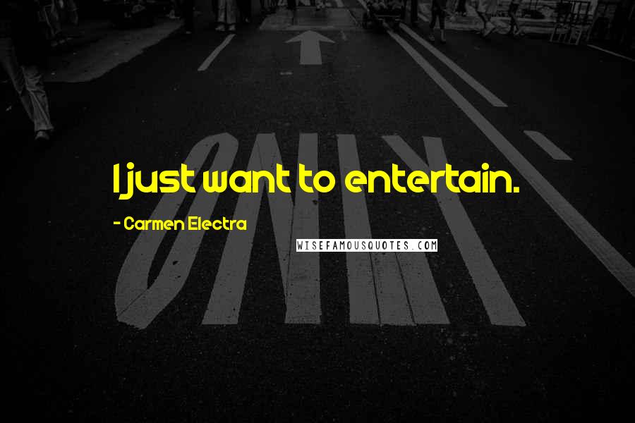 Carmen Electra Quotes: I just want to entertain.