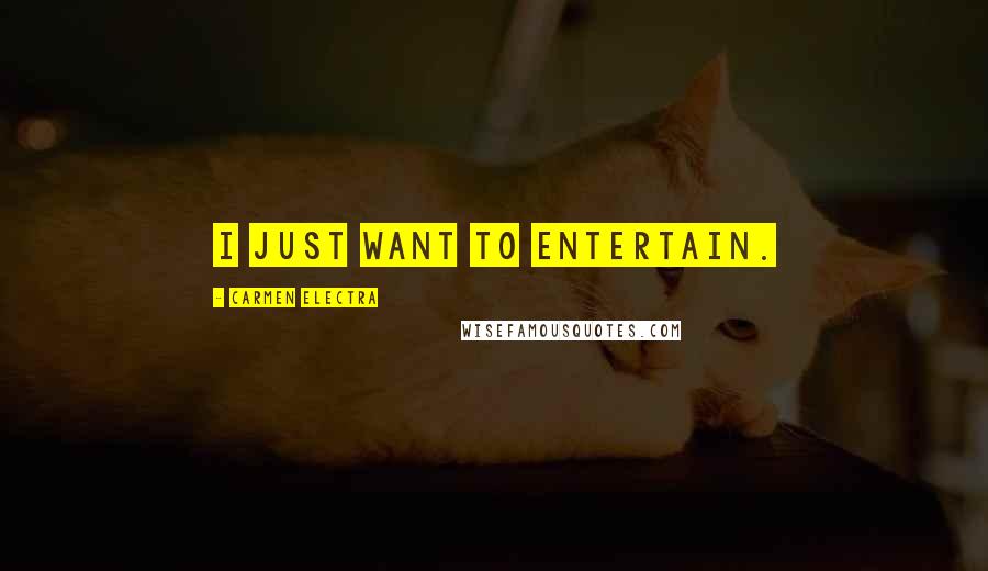 Carmen Electra Quotes: I just want to entertain.