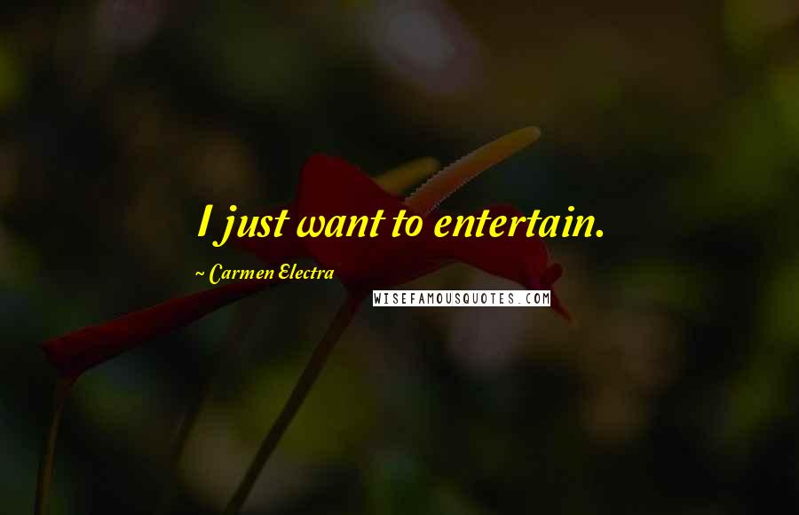Carmen Electra Quotes: I just want to entertain.