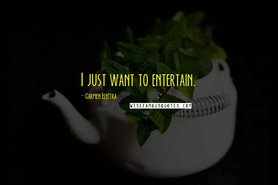 Carmen Electra Quotes: I just want to entertain.