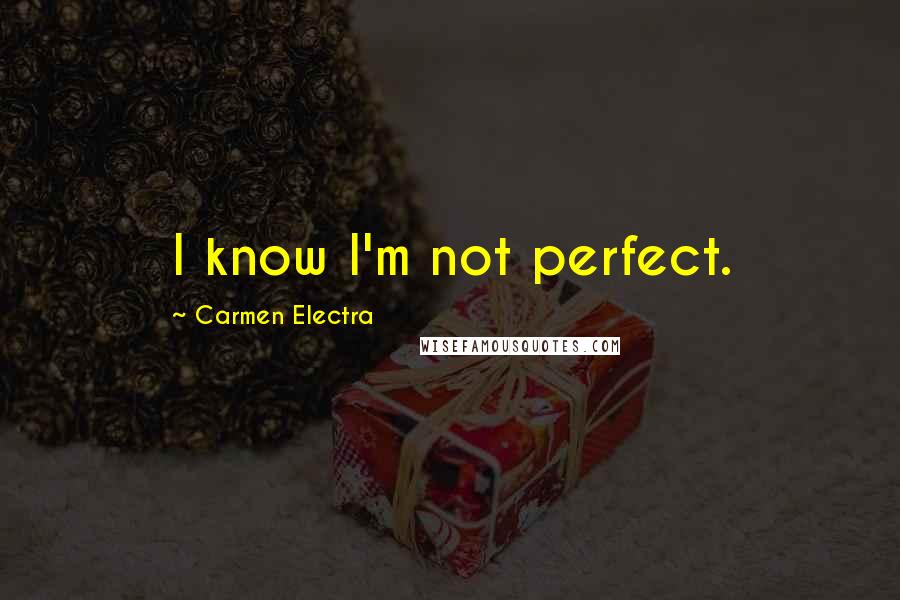 Carmen Electra Quotes: I know I'm not perfect.