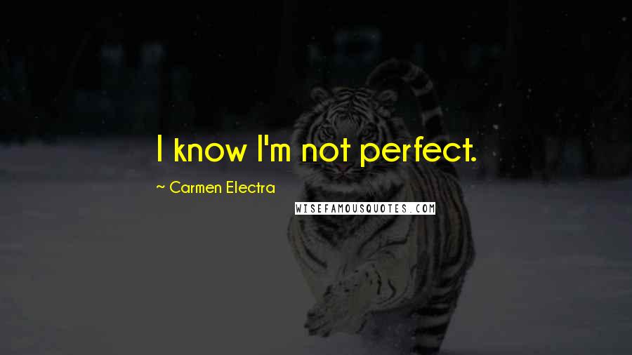 Carmen Electra Quotes: I know I'm not perfect.