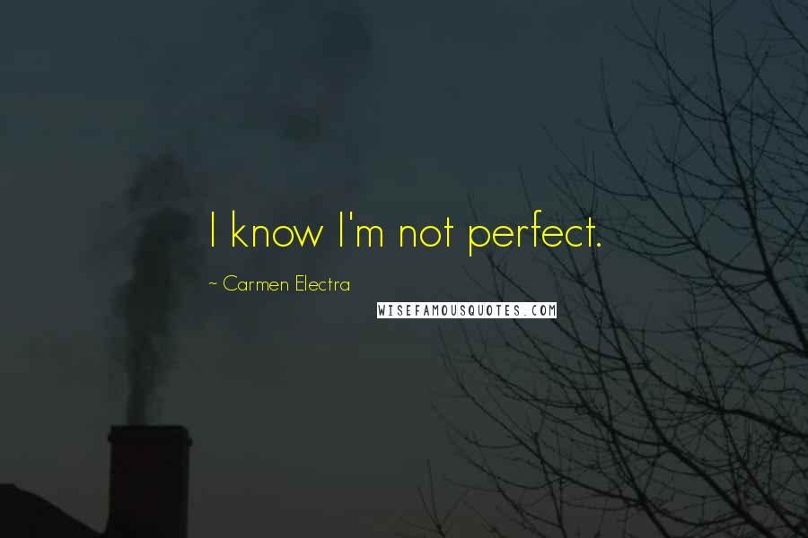 Carmen Electra Quotes: I know I'm not perfect.