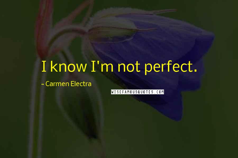 Carmen Electra Quotes: I know I'm not perfect.