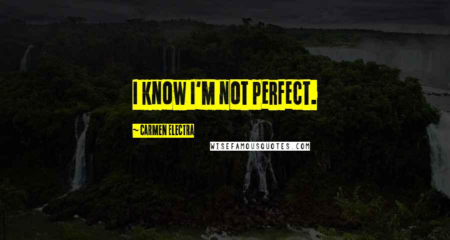 Carmen Electra Quotes: I know I'm not perfect.