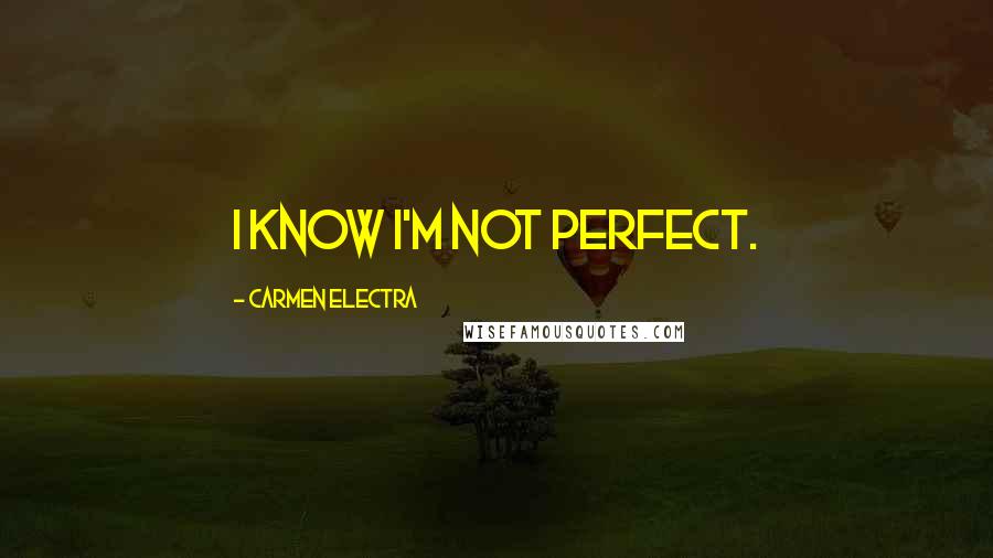 Carmen Electra Quotes: I know I'm not perfect.