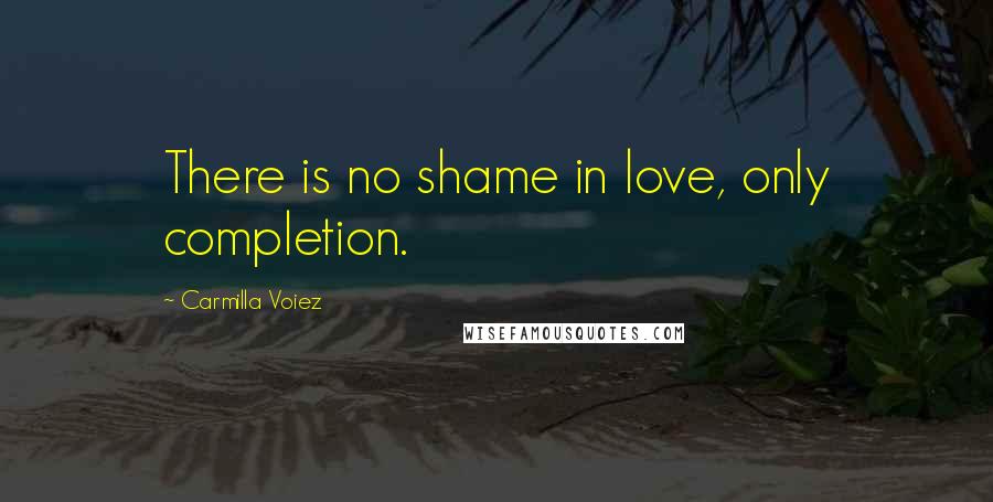 Carmilla Voiez Quotes: There is no shame in love, only completion.