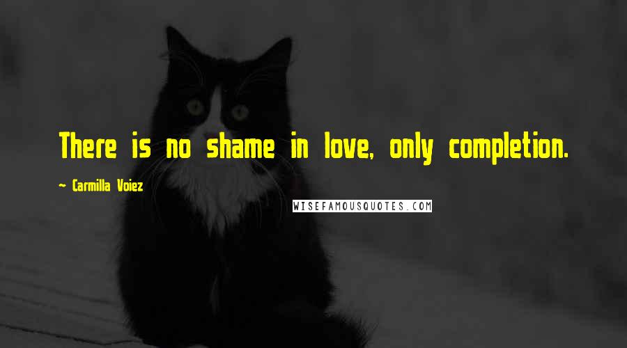 Carmilla Voiez Quotes: There is no shame in love, only completion.