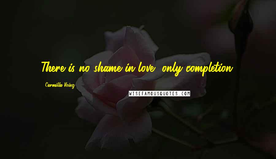 Carmilla Voiez Quotes: There is no shame in love, only completion.
