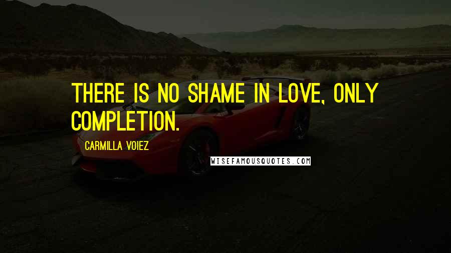 Carmilla Voiez Quotes: There is no shame in love, only completion.