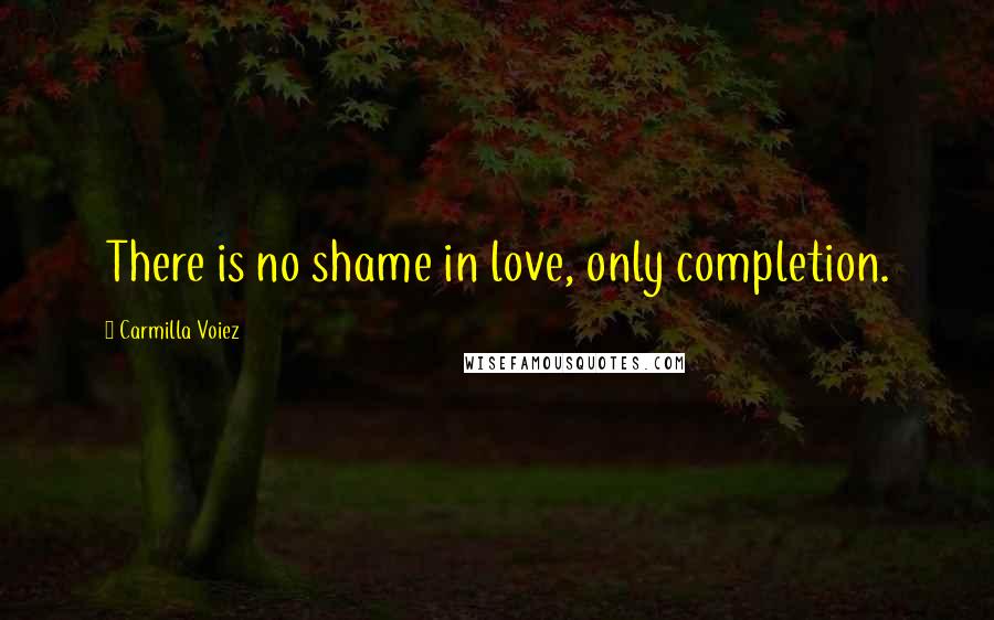 Carmilla Voiez Quotes: There is no shame in love, only completion.