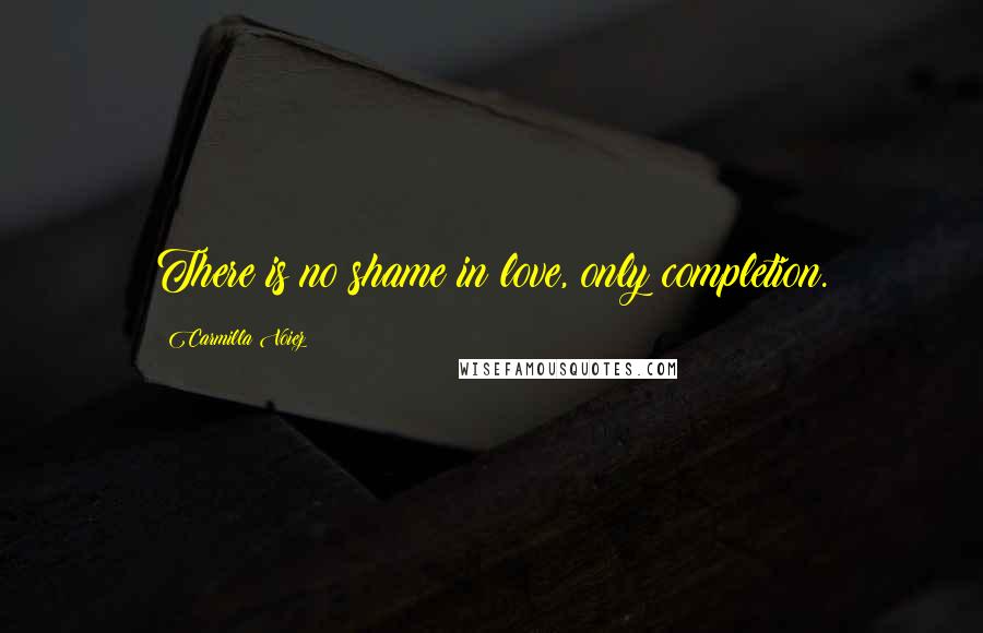 Carmilla Voiez Quotes: There is no shame in love, only completion.