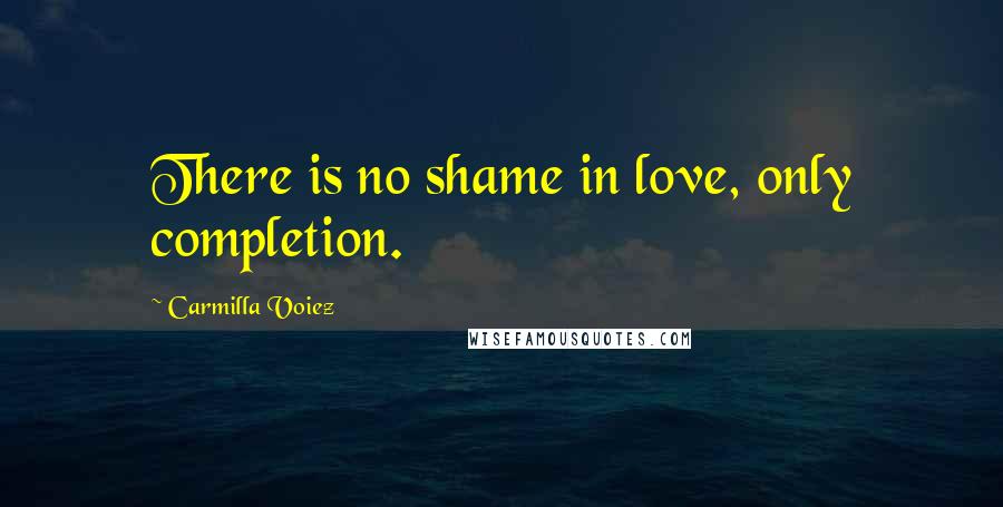 Carmilla Voiez Quotes: There is no shame in love, only completion.