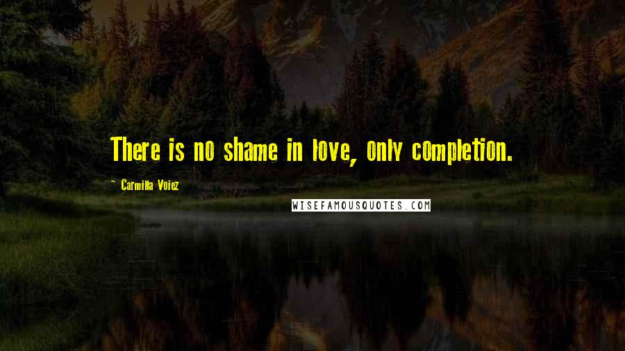 Carmilla Voiez Quotes: There is no shame in love, only completion.