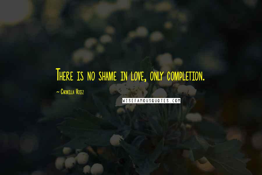 Carmilla Voiez Quotes: There is no shame in love, only completion.