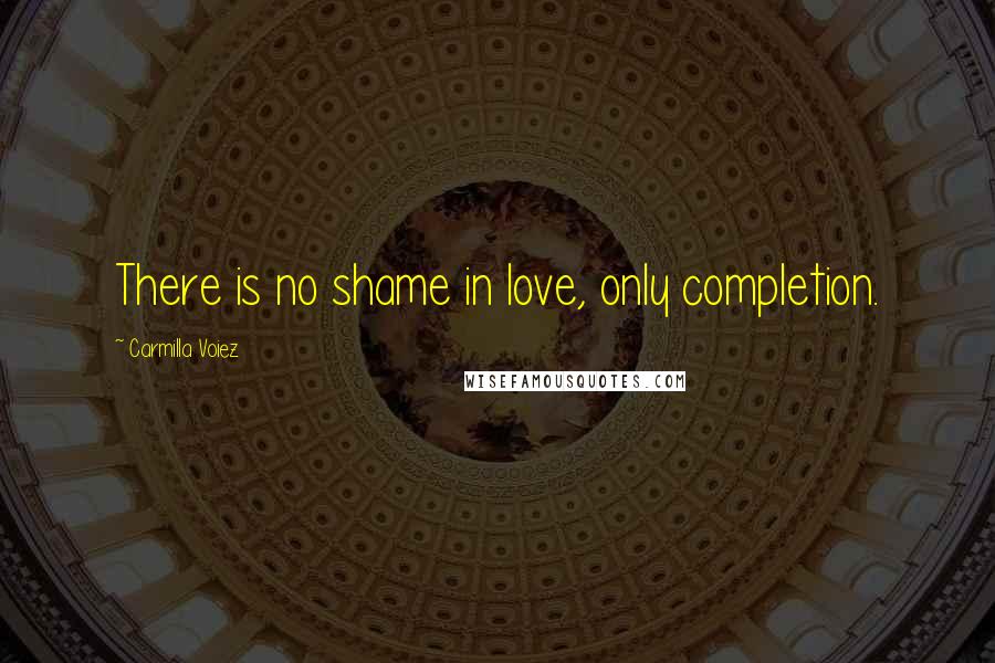 Carmilla Voiez Quotes: There is no shame in love, only completion.
