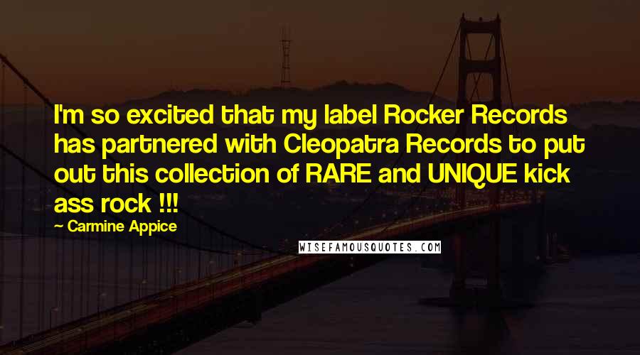 Carmine Appice Quotes: I'm so excited that my label Rocker Records has partnered with Cleopatra Records to put out this collection of RARE and UNIQUE kick ass rock !!!