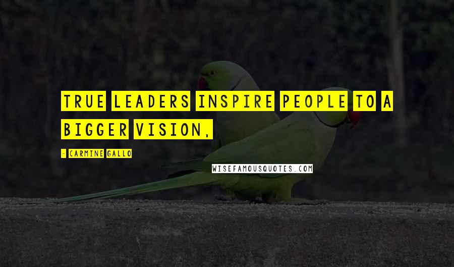 Carmine Gallo Quotes: True leaders inspire people to a bigger vision,